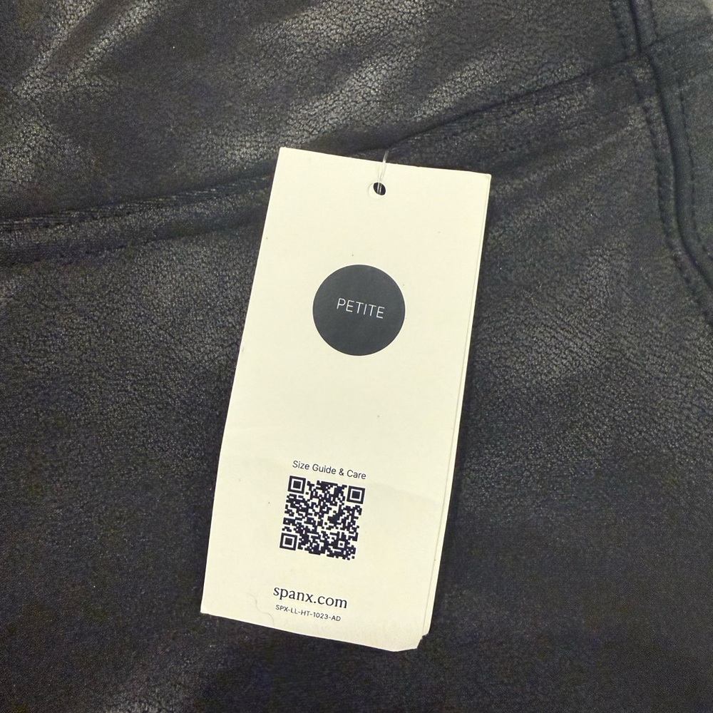 SPANX SPANXshape™ Faux Leather Black Petite Leggings - Picture 6 of 7